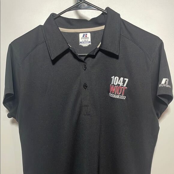 Russell Black Embroidered Polo Shirt - Picture 2 of 9